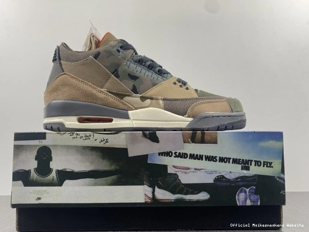 Official Maikesneakers Patchwork Jordan 3 DO1830-200 Camo Air Retro 0729